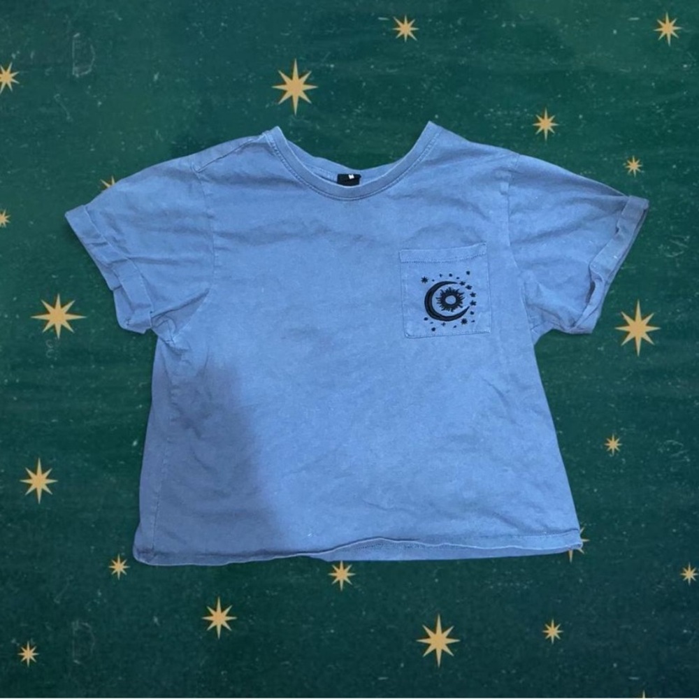 Women's Blue Short Sleeve Tee with Pocket